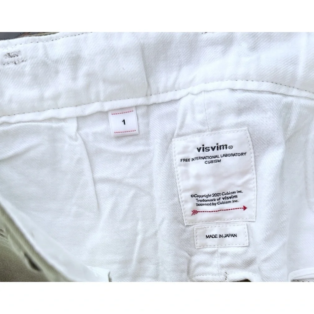Unisex Japanese Brand VISVIM High-Water Green Chino Khakis Ankle Cuffed Pants XS
